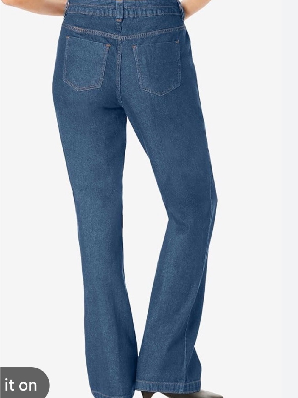 Woman Within Plus Size 26W Straight Leg Jeans Stretch Denim Blue 31” Inseam